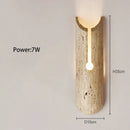 Cave Stone Yellow Travertine Wall Light Retro LED for Bedroom by Ljojo