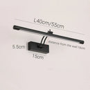 Ljojo LED Vanity Wall Lamp 40/55cm Black Sconce for Bathroom Mirror, Bedroom Waterproof