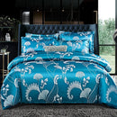 Ljojo Luxury Jacquard Bedding Set - European Style Satin Duvet Cover for Double Bed
