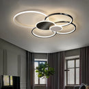 Ljojo LED Ring Ceiling Light - Gold/Black Chandelier for Home Decor