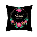 Flamingo Flower Rainforest Cushion Cover with Tropical Plant Animal Pattern by Ljojo