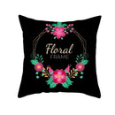 Flamingo Flower Rainforest Cushion Cover with Tropical Plant Animal Pattern by Ljojo