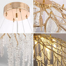 Crystal LED Chandelier: Gloss Art Strip Hanging Light for Living Room by Ljojo