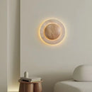 Circular Yellow Cave Stone Wall Lamp Wabi Sabi Style | Retro Light for Living Room Bedroom - Ljojo