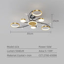 Ljojo LED Smart Remote Control Round Chandelier for Living Room Kitchen Interior Lighting