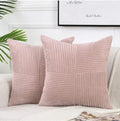 Corduroy Boho Throw Pillow Covers 18x18 Inch for Home Decor - Ljojo