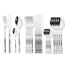 Ljojo 24pcs Stainless Steel Cutlery Set with Diamond Handle