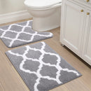 Ljojo Microfiber Bathroom Rugs Set 2 Pc - Non Slip Shaggy Bath Rug