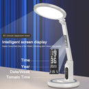 Ljojo LED Clock Table Lamp USB Chargeable Dimmable Desk Lamp Foldable Eye Protection Night Light