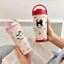 Ljojo 500ml Stainless Steel Insulated Tumbler with Straw - Cute Thermal Cup