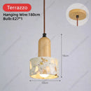 Modern Stone Pendant Light Terrazzo Travertine Calacatta Hanging Lamp Ljojo