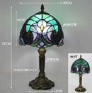 French Table Lamp Stained Glass Red Rose 8 Inches Bedside Reading Light Ljojo