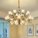 French Retro Living Room Glass Crystal Pendant Light by Ljojo - Luxury Designer Cream Style
