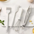 Ljojo Mini Silicone Kitchen Utensils Set - Non-Stick Spatula, Clip, Whisk, Brush