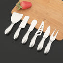Ljojo Matte Silver Stainless Steel Cutlery Set - 6Pcs Butter Cheese Slicer Cutter