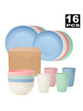 Ljojo 32-Piece Reusable Plastic Cutlery Set & Dinnerware for Home and Parties