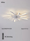 Ljojo 110-240v LED Ceiling Fan Light: Black/White, Intelligent, Creative, for Living Room