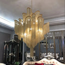 Ljojo Large Luxury Tassel Chain Chandelier Lamp for Living Dining Room Loft Villa Decor