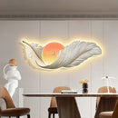 LED Wall Lamp Feather Creative Clock High-end Feeling Bedroom Bedside Ljojo