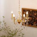 Ljojo French Retro Crystal E14 Pendant Lights Gold Luxury Chandeliers Bedroom Lamps