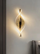 Ljojo Modern Acrylic Gold/Black LED Wall Sconce for Home Decor & Interior Lighting.