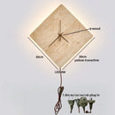 Ljojo LED Wall Clock Yellow Stone Light for Modern Nordic Decor