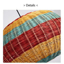 Ljojo Japanese Handmade Rattan Chandelier: Retro Pendant Light LED Suspension Lamp Home Decor