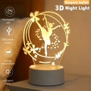 Ballet Girl 3D Night Light - USB Warm Light for Ballet Enthusiasts by Ljojo