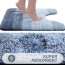 Ljojo Luxury U-Shape Bathroom Rug: Soft, Absorbent, Non-Slip Plush Shower Mat