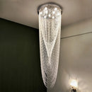Ljojo Luxury Crystal Tassel Chandelier for Staircases, Living Rooms, and Lobbies