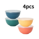 Ljojo 4pcs Bowl Set with Lid & Bento Box for Camping, Picnic, Kitchen Essentials