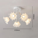 French Cream Style Linglan Flower Chandelier | American Retro Living Room Ceiling Light - Ljojo