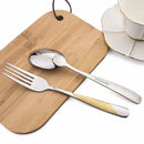 Ljojo 16-Piece Gold Stainless Steel Cutlery Flatware Set for Dining
