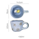 Ljojo 3D Cute Animal Snail Flower Ceramic Coffee Mug - Lovely Gift for Besties