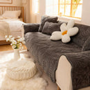 Ljojo Milk Velvet Sofa Cover Plush Winter Seat Protector Slipcover