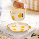 Ceramic Coffee Mug Set Creative Hand-painted Tea Cup with Saucer by Ljojo