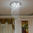 Ljojo LED Spiral Crystal Chandelier for Modern Living Room & Hotel Hall