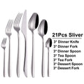 Ljojo 21-Piece Stainless Steel Cutlery Set - Mirror Finish Elegant Tableware