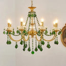 French Retro Copper Green Crystal Chandelier Pendant Light by Ljojo