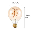 Ljojo 4W Dimmable G95 Heart LED Filament Edison Bulb.