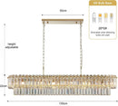 Modern Luxury Gold K9 Crystal Rectangular Chandelier Pendant Light by Ljojo