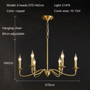 American Retro Gold Candle Chandeliers for Living Dining Room by Ljojo: Pendant Lighting Fixture