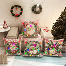 Ljojo LED Light Luminous Pillowcase with Garland Santa Claus Snowman Pattern