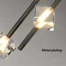 Ljojo Crystal Suspension Pendant Lights for Bedroom Dining Room - Vertical Hanging Lamp Lustre