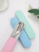 Ljojo 3pc Portable School Dining Set with Case: Knife, Fork, Spoon