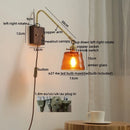 Ljojo LED Wall Lamps: Modern Style for Bedroom, Bathroom, Living Room, Walnut Copper Fixtures
