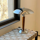 Ljojo Retro Wood Flying Saucer Bedside Lamp LED Decorative Lighting American Style
