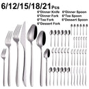 Ljojo 21-Piece Stainless Steel Cutlery Set - Mirror Finish Elegant Tableware