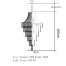 Large Long Crystal Chandelier Golden Stainless Steel Light for Hotel Lobby Staircase by Ljojo