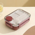 Ljojo 3-Compartment Bento Lunch Box with Fork and Spoon